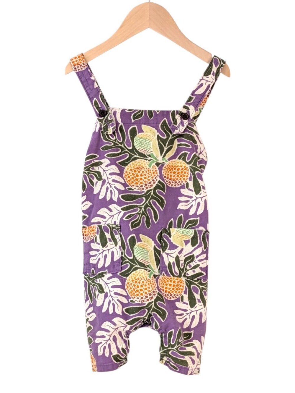 Patagonia Pataloha Romper 2T Ulu Paradise Purple Pineapple Overalls Sustainable